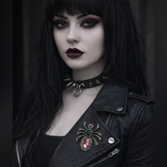 Lg Spider pin/brooch rhinestones statement piece beautiful arachnids insects - Picture 3 of 6